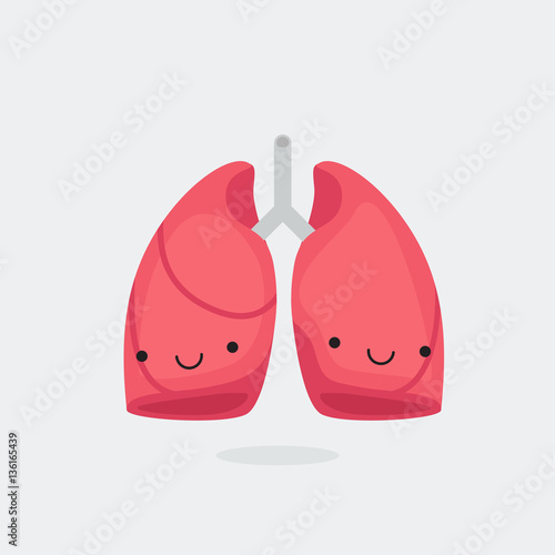 Lungs characters vector illustration