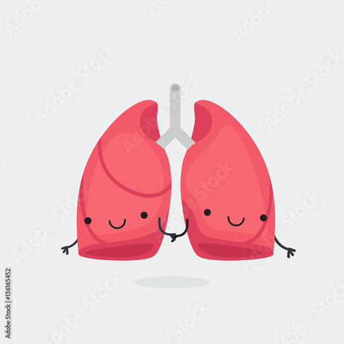 Lungs characters vector illustration