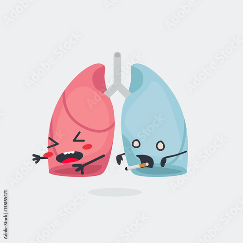 Lungs characters vector illustration