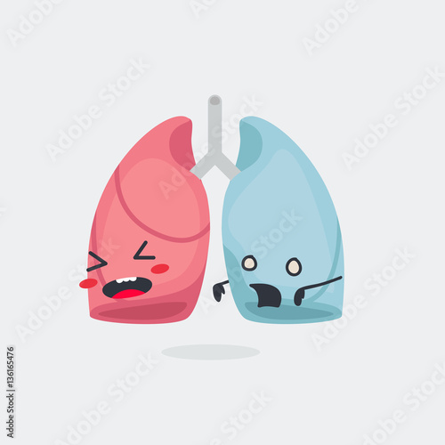Lungs characters vector illustration