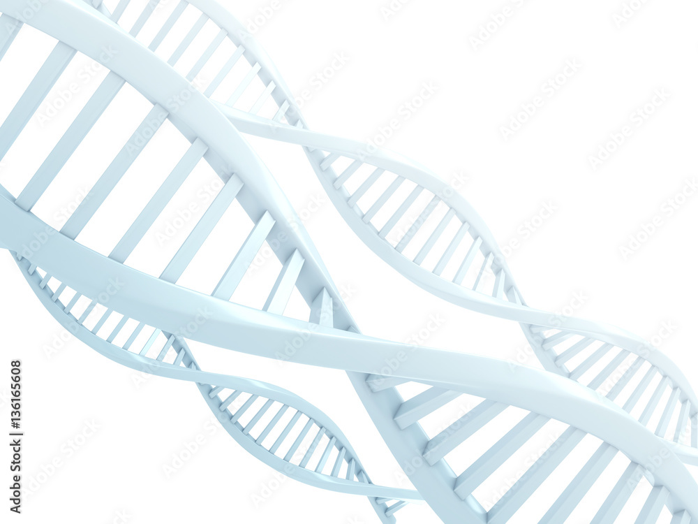 Blue DNA structure 3d ullustration.