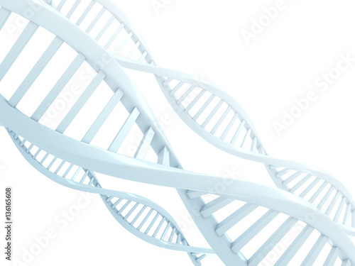 Blue DNA structure 3d ullustration.