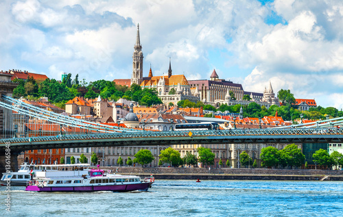 Photography View to fishermans bastion in Budapest city