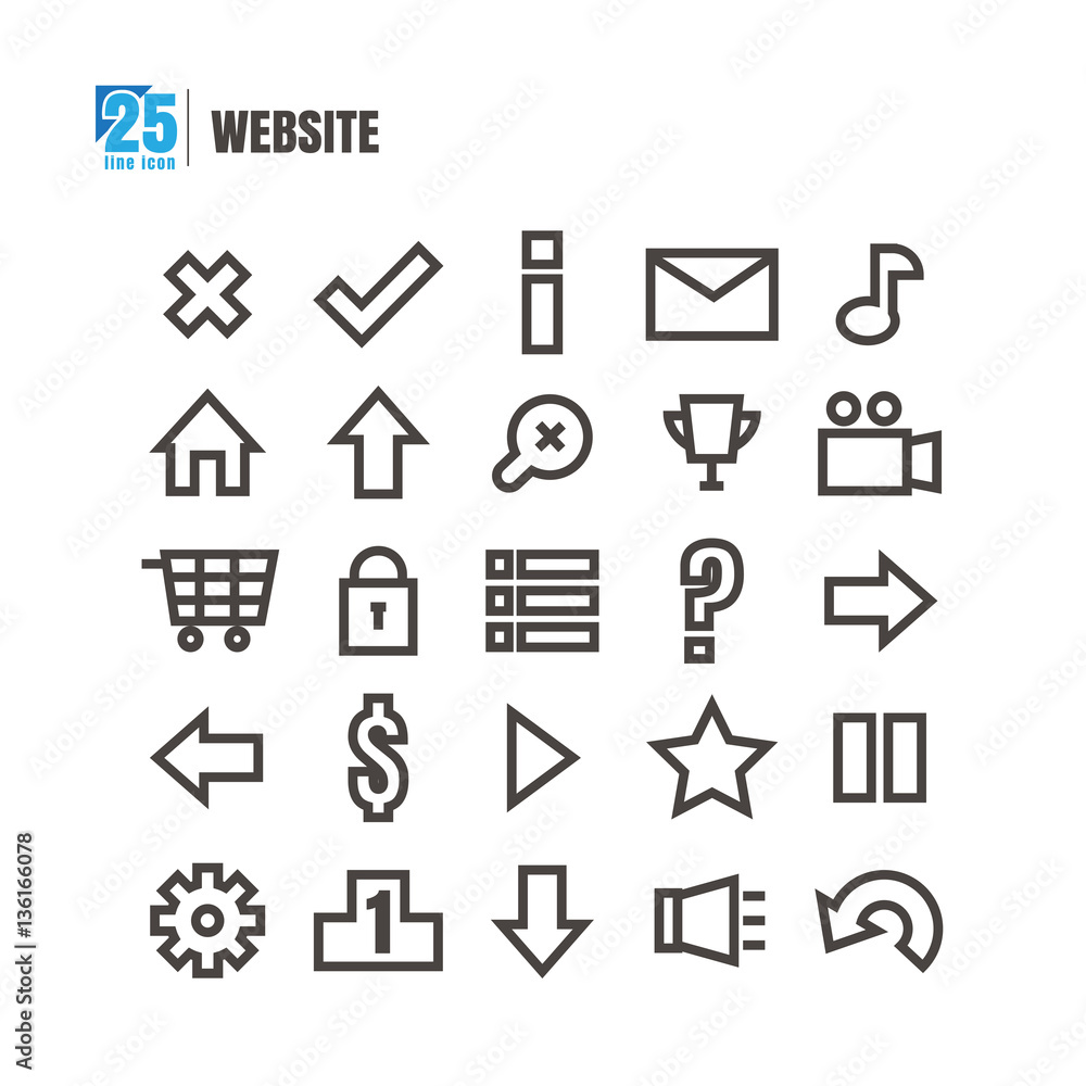 icons Website vector on white background icons Website vector on white background