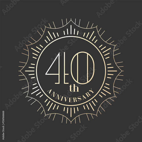 40 years anniversary vector icon, logo