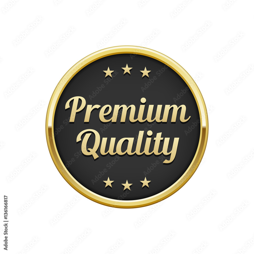 Gold black premium quality round badge, banner Gold black premium quality round badge, banner