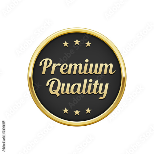 Gold black premium quality round badge, banner   photo