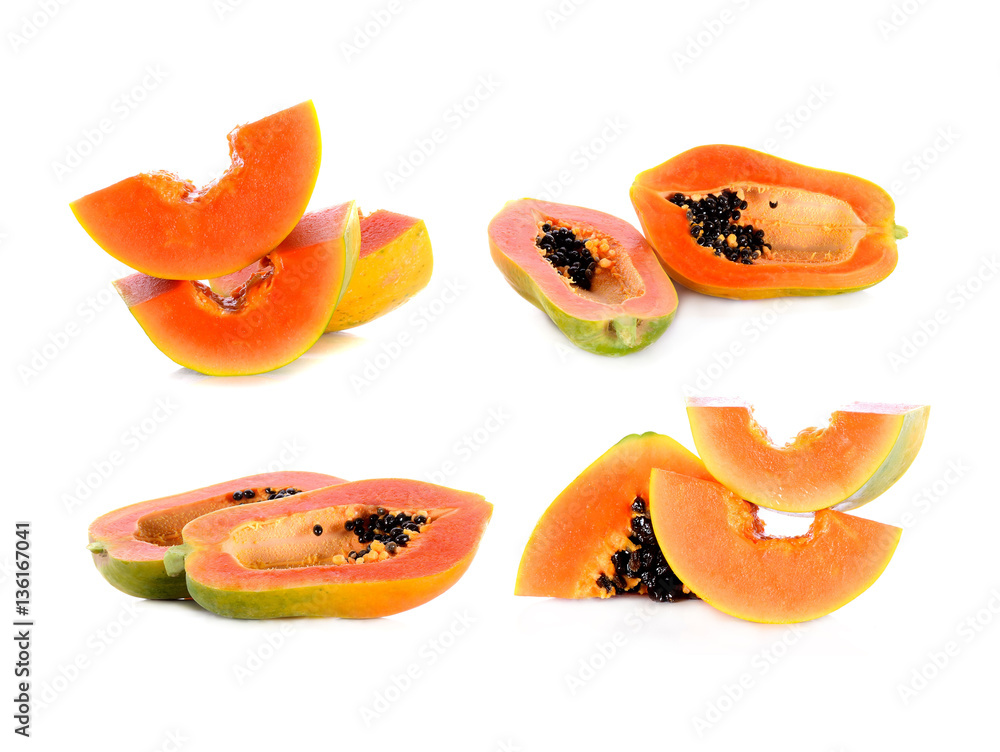 ripe papaya isolated on a white background ripe papaya isolated on a white background