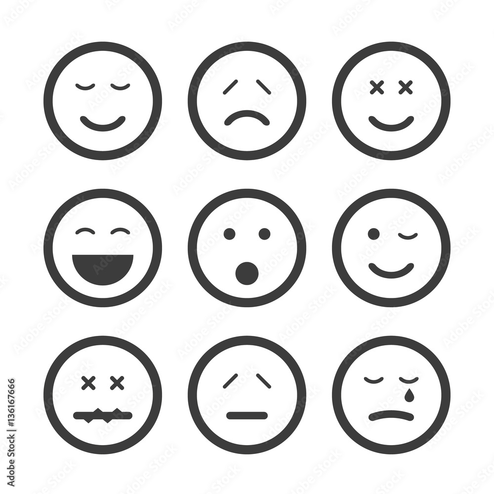 Emoticon Set with Different Expressions Emoticon Set with Different Expressions