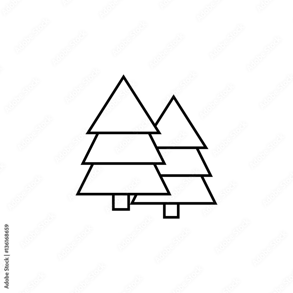 Forest line icon, travel & navigation, trees sign, a linear pattern on a white background, eps 10. Forest line icon, travel & navigation, trees sign, a linear pattern on a white background, eps 10.