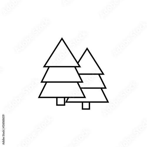 Forest line icon  travel   navigation  trees sign  a linear pattern on a white background  eps 10.