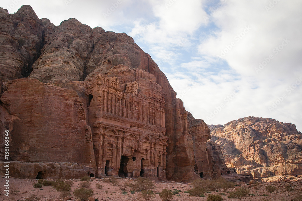 One of the many tombs in Petra, Jordan