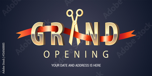 Grand opening vector background photo