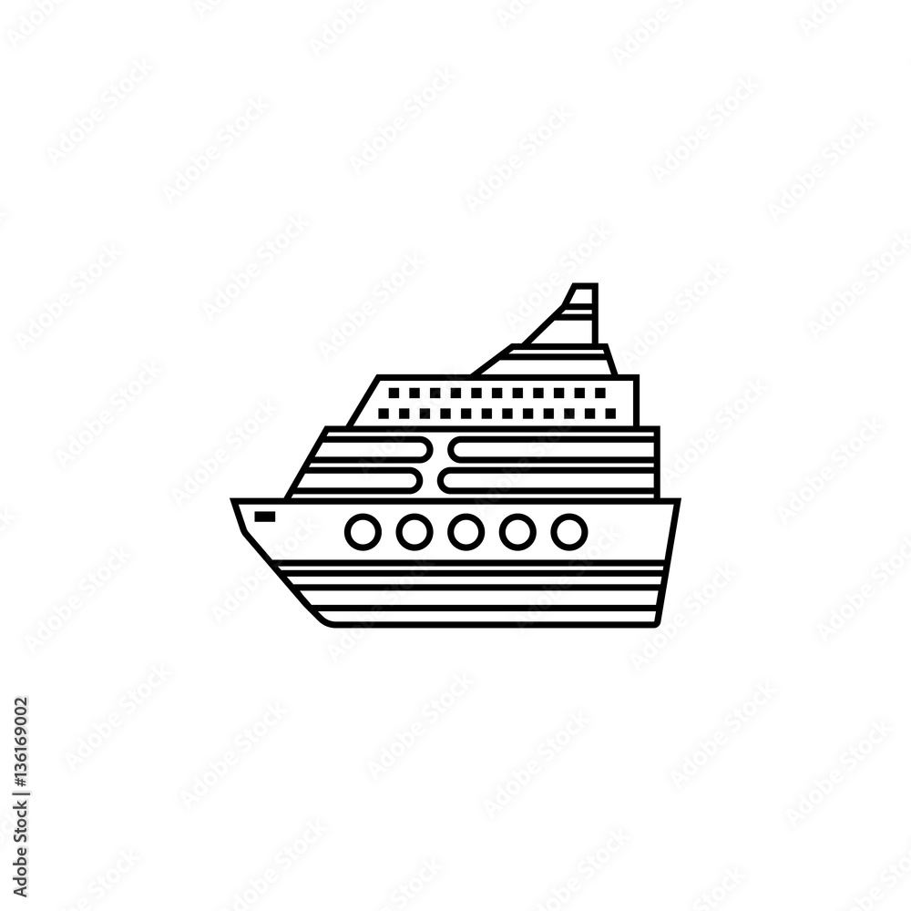 Cruise line icon, travel & tourism, passenger ship, a linear pattern on a white background, eps 10. Cruise line icon, travel & tourism, passenger ship, a linear pattern on a white background, eps 10.