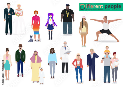 Various modern people vector illustration