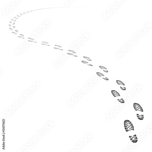 Vector shoe tracks footpath