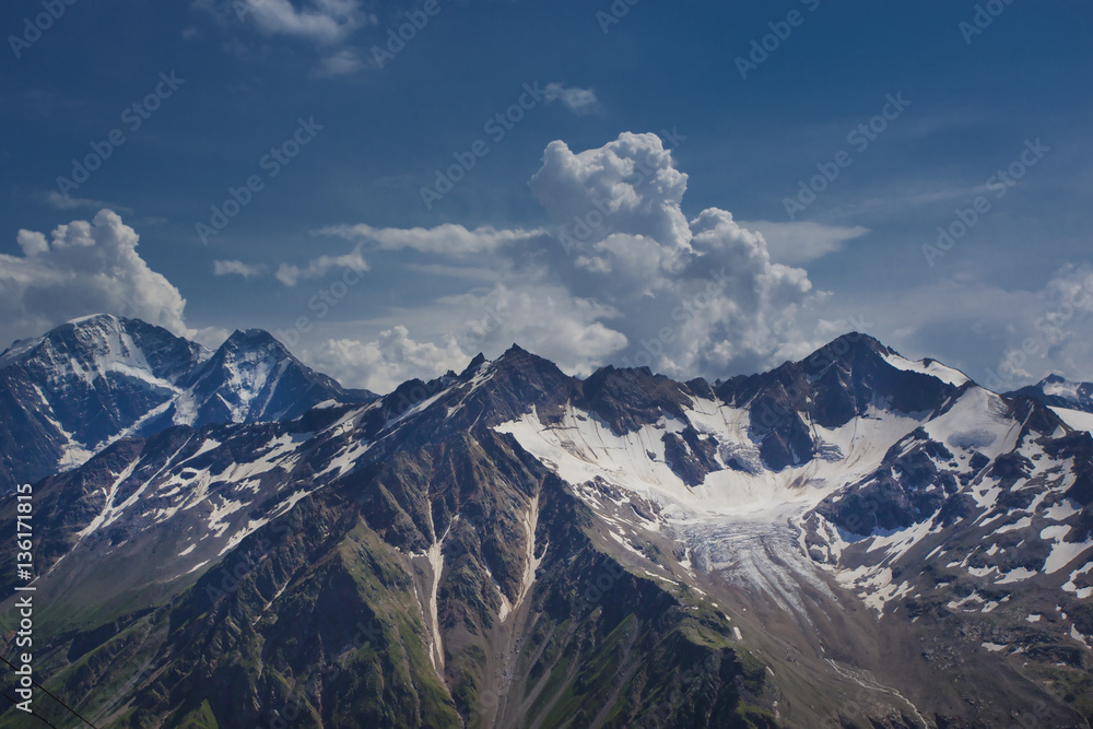 Elbrus, mountains in summer.