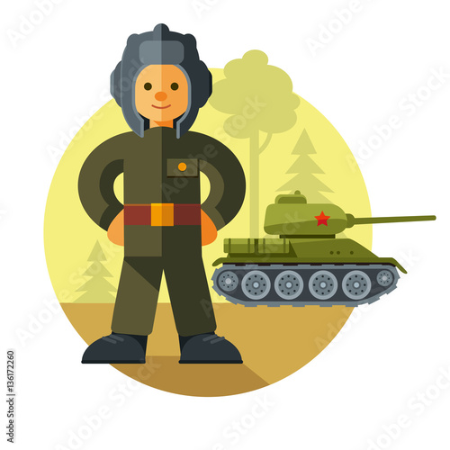 tankman, soldier, tank, army, defender, Fatherland, military, Russian, Russian, 23, February, weapons, machinery, car, combat, crew, Union