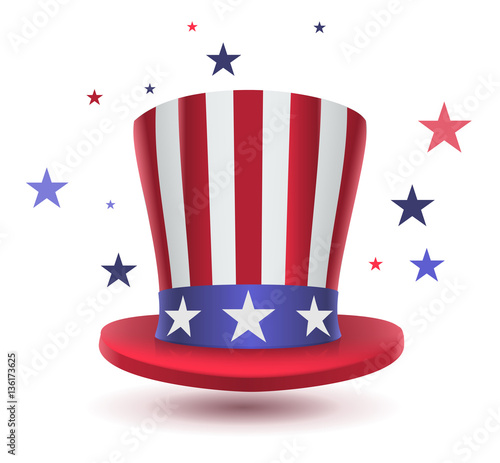 Uncle sam hat symbol of Presidents day