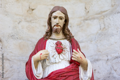 Принти на полотні The statue of the Most sacred heart of Jesus