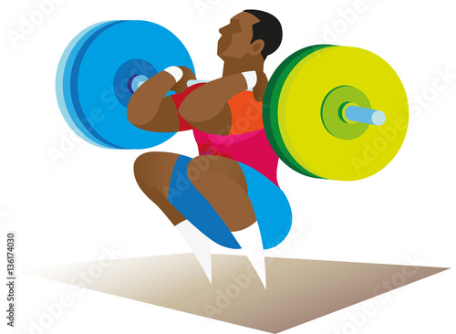 weightlifter attempts to push the rod in the exercise