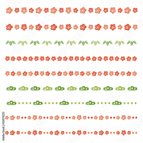 松竹梅の飾り罫線