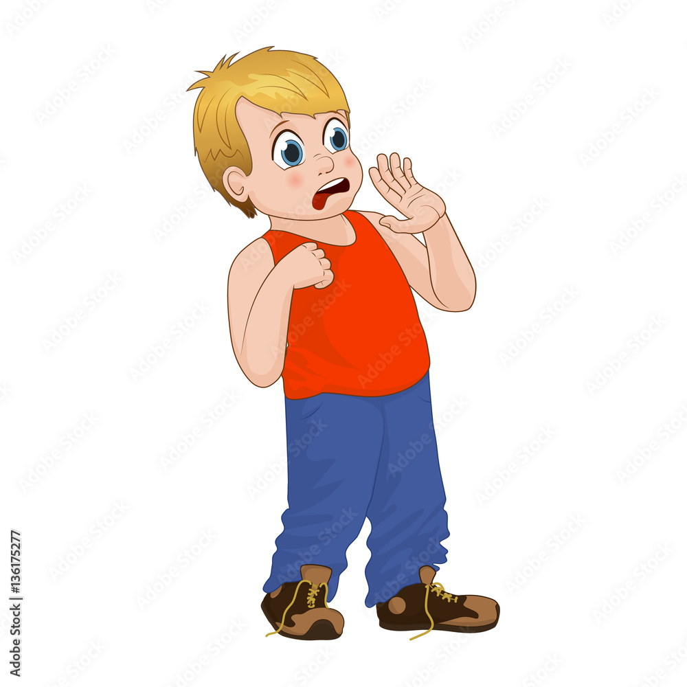 Scared Cartoon Boy Vector & Photo (Free Trial)