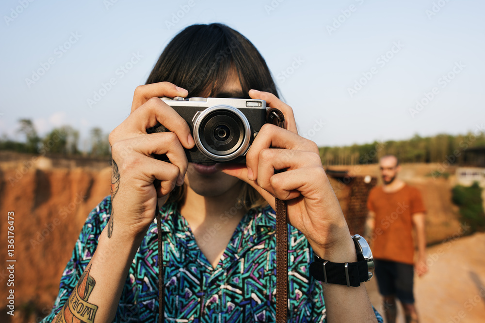 Man Photographer Traveler Lifestyle Concept Man Photographer Traveler Lifestyle Concept
