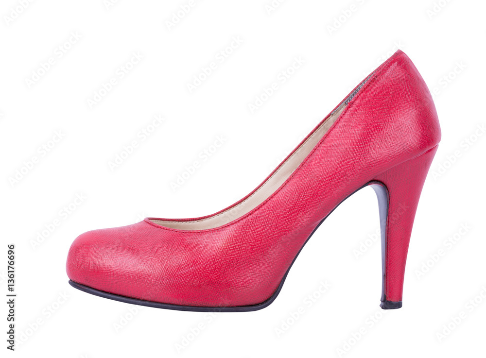 Red high heel women shoe on white Red high heel women shoe on white
