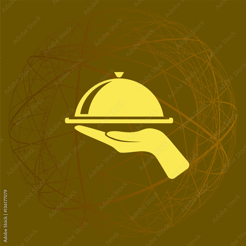 Fototapeta premium Hot proper meal plate vector icon