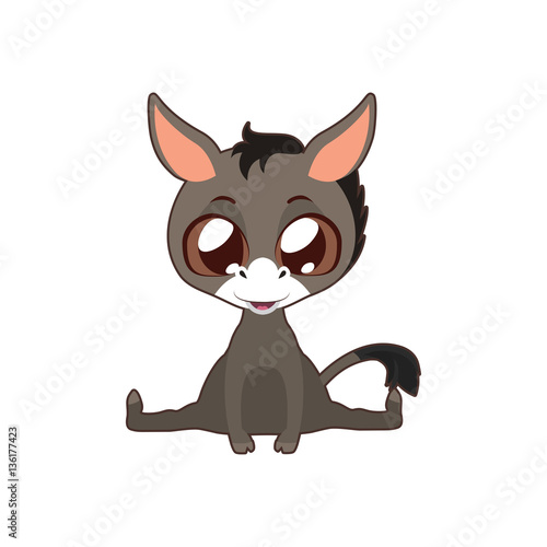 Cute donkey vector illustration art in flat color