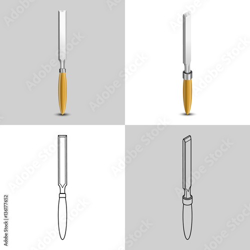 Set of icons chisels