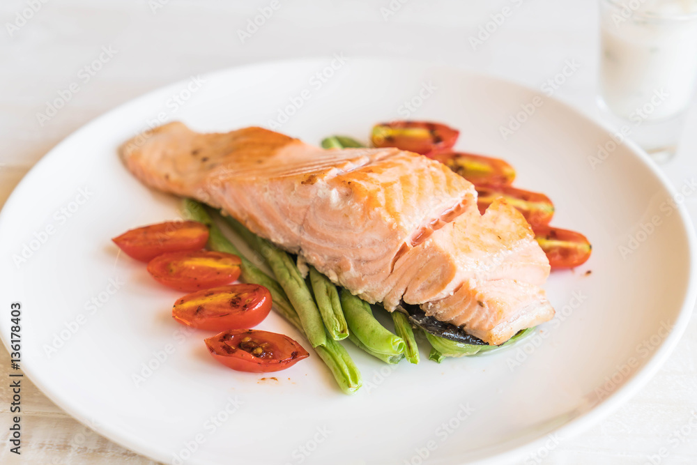 grilled salmon steak