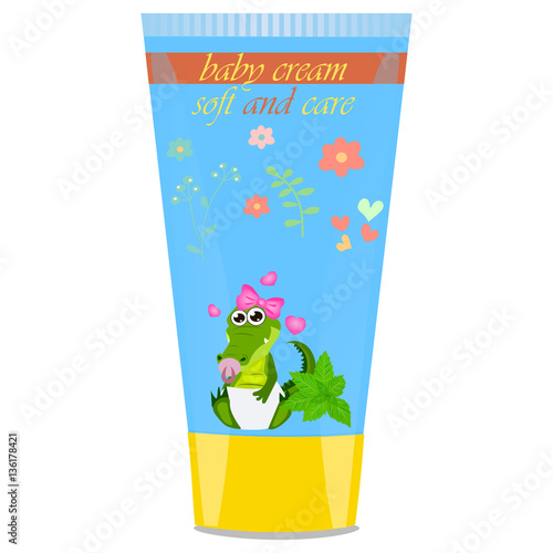 Baby cream tube with kids design