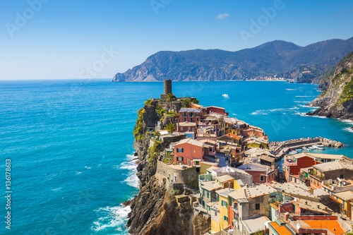 Vernazza one of five famous village in Cinque Terre, Italy photo
