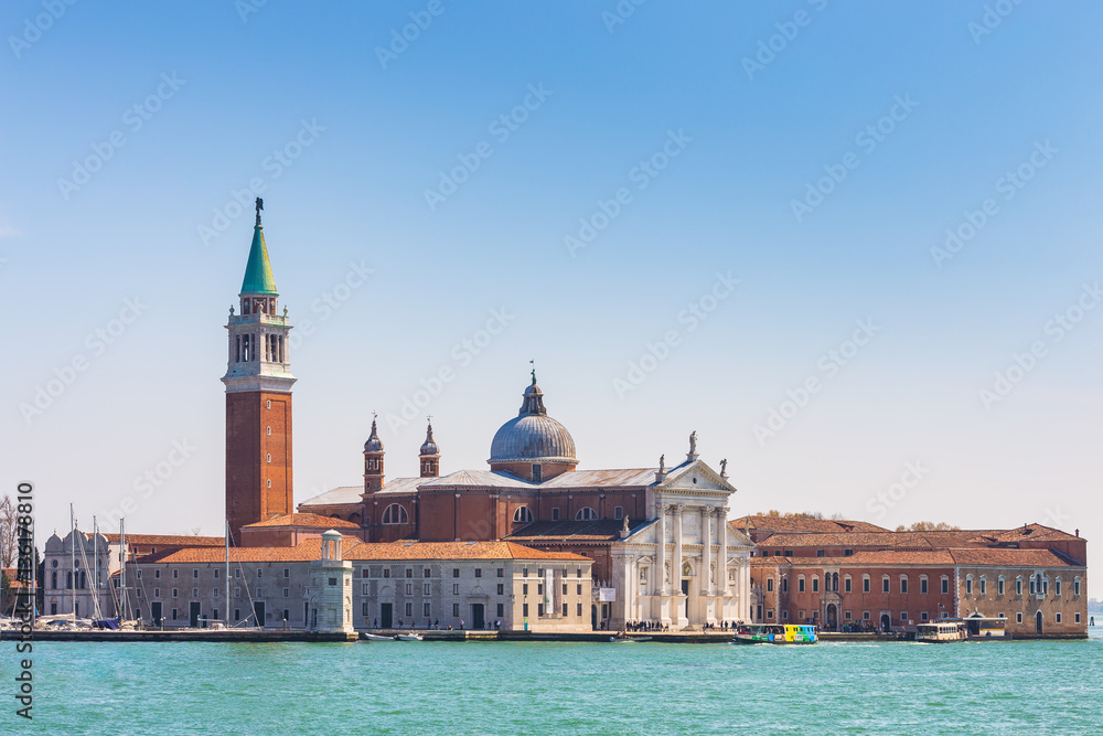 view at San Giorgio Maggiore island in Venice Italy