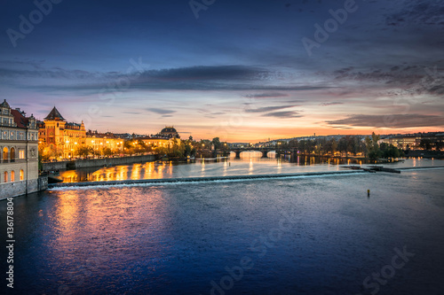 Sunset taken from Charles Bridge, Prague