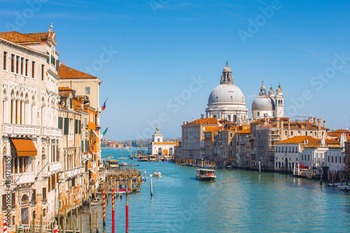 Venice city canal skyline in Venice Italy
