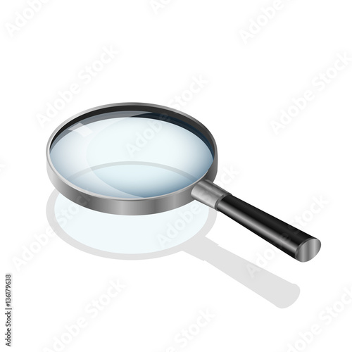 transparent realistic magnifying glass