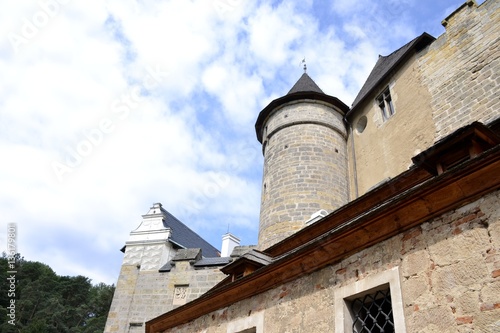 Architecture from Kost castle and cloudy sky