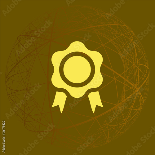 Flat paper cut style icon of seal