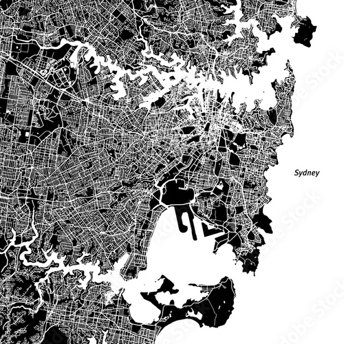 Fototapeta Sydney Vector Map