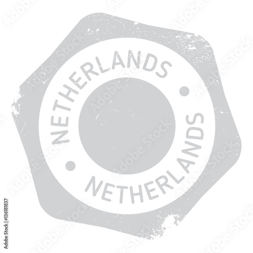 Netherlands rubber stamp. Grunge design with dust scratches. Effects can be easily removed for a clean, crisp look. Color is easily changed.