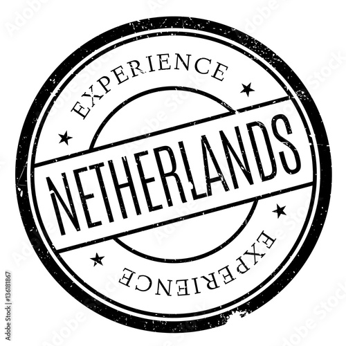 Netherlands rubber stamp. Grunge design with dust scratches. Effects can be easily removed for a clean, crisp look. Color is easily changed.