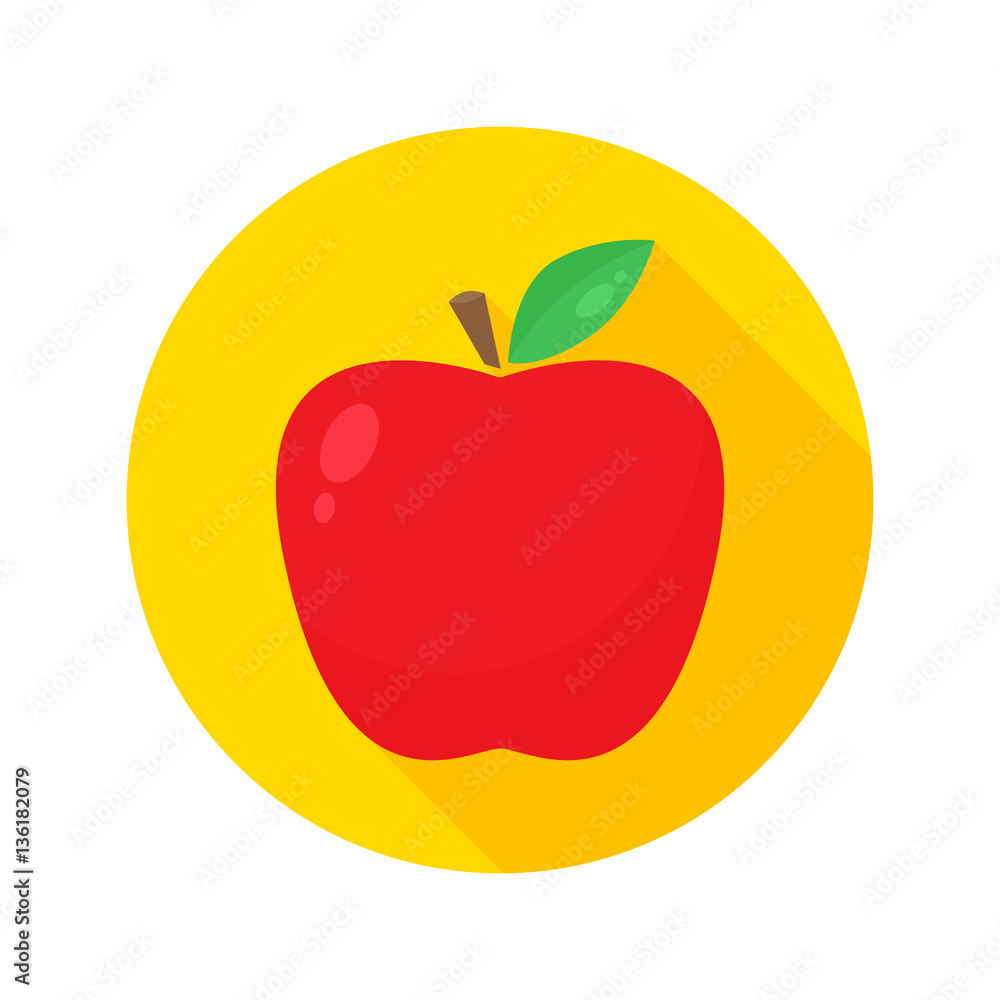 Apple flat design icon vector Apple flat design icon vector