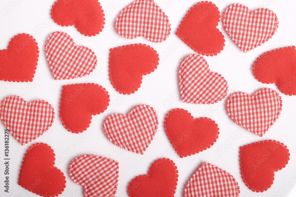 Seamless red heart pattern.