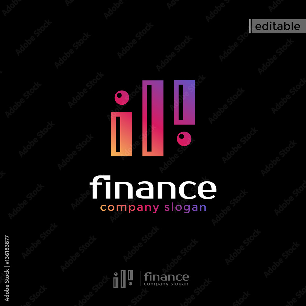 three lines finance logo. modern eye catching logo
