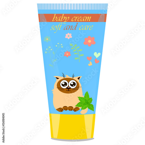 Baby cream tube with kids design