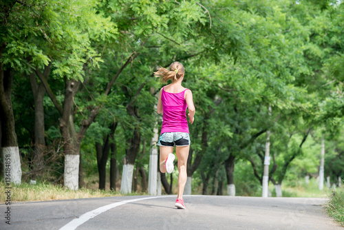 Young woman running