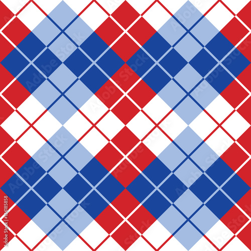 Argyle Design in Red-White-Blue